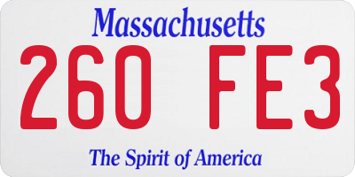 MA license plate 260FE3