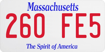 MA license plate 260FE5