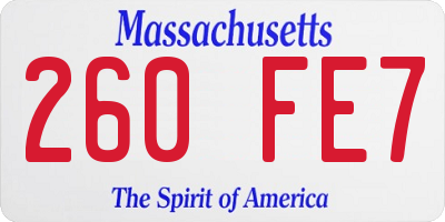 MA license plate 260FE7