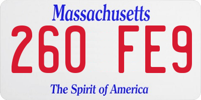 MA license plate 260FE9