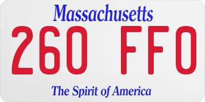 MA license plate 260FF0