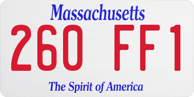 MA license plate 260FF1