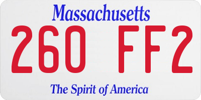 MA license plate 260FF2