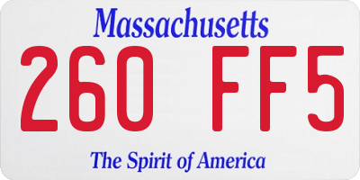 MA license plate 260FF5