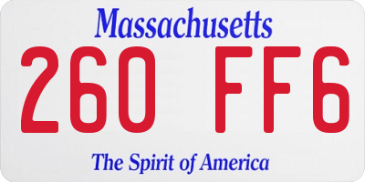 MA license plate 260FF6