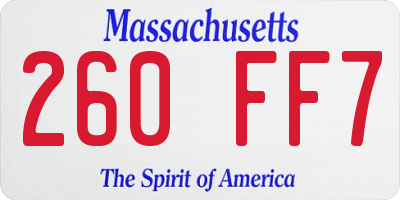 MA license plate 260FF7