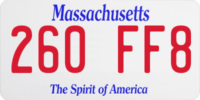 MA license plate 260FF8