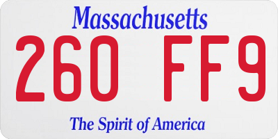 MA license plate 260FF9