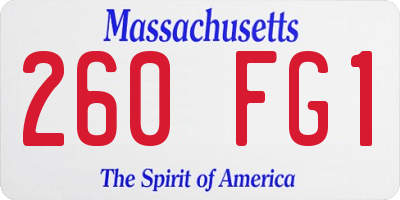 MA license plate 260FG1
