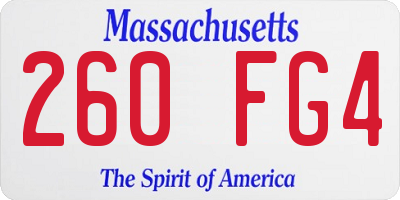 MA license plate 260FG4