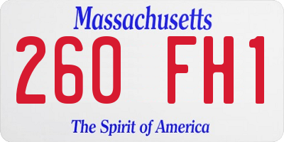 MA license plate 260FH1
