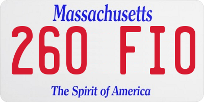 MA license plate 260FI0