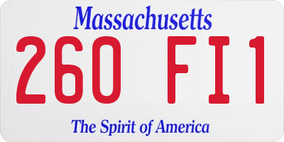 MA license plate 260FI1