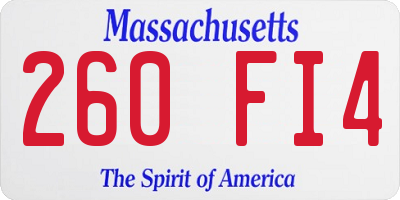 MA license plate 260FI4