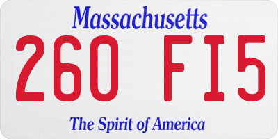 MA license plate 260FI5