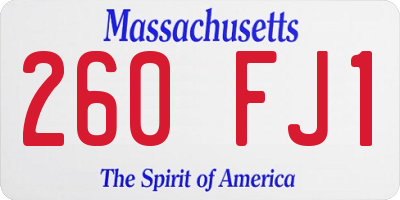 MA license plate 260FJ1