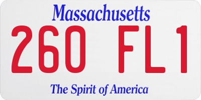 MA license plate 260FL1