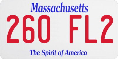 MA license plate 260FL2