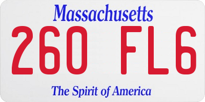 MA license plate 260FL6