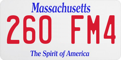 MA license plate 260FM4