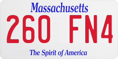 MA license plate 260FN4