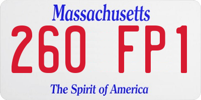 MA license plate 260FP1