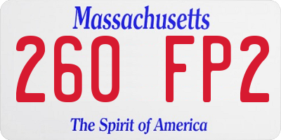 MA license plate 260FP2