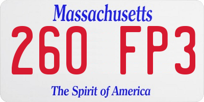 MA license plate 260FP3