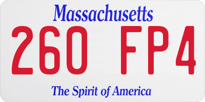 MA license plate 260FP4