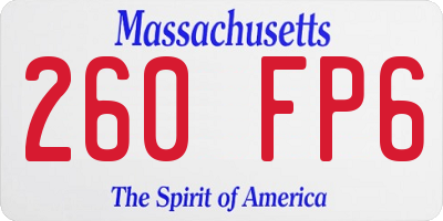 MA license plate 260FP6