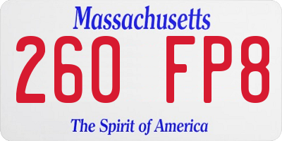 MA license plate 260FP8