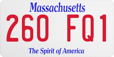 MA license plate 260FQ1