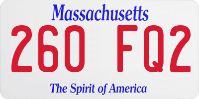 MA license plate 260FQ2