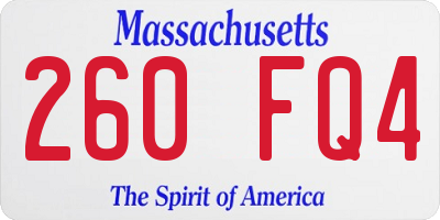 MA license plate 260FQ4