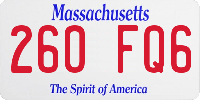 MA license plate 260FQ6
