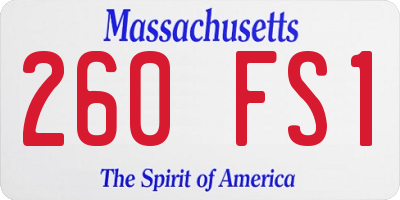 MA license plate 260FS1