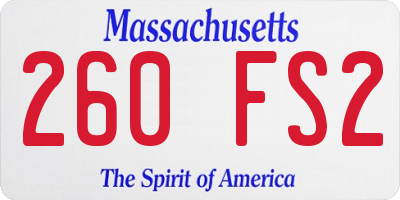 MA license plate 260FS2