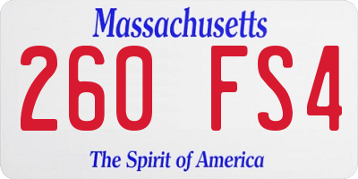 MA license plate 260FS4