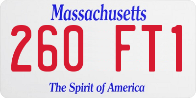 MA license plate 260FT1