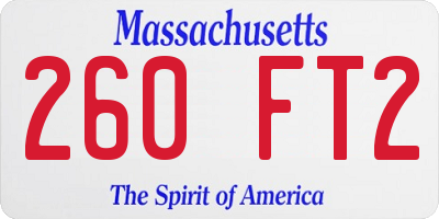 MA license plate 260FT2