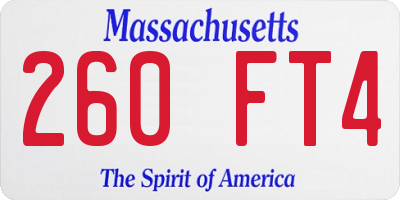 MA license plate 260FT4
