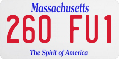 MA license plate 260FU1