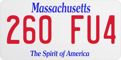 MA license plate 260FU4