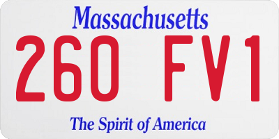 MA license plate 260FV1