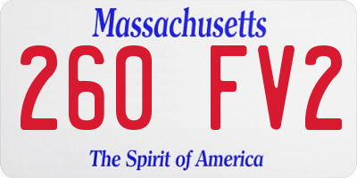 MA license plate 260FV2