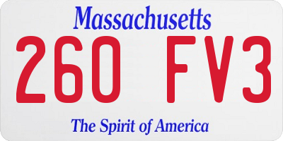 MA license plate 260FV3