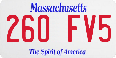 MA license plate 260FV5