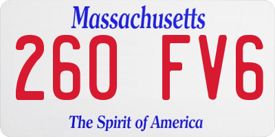 MA license plate 260FV6