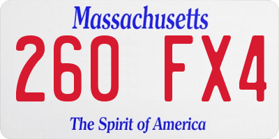 MA license plate 260FX4