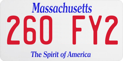 MA license plate 260FY2